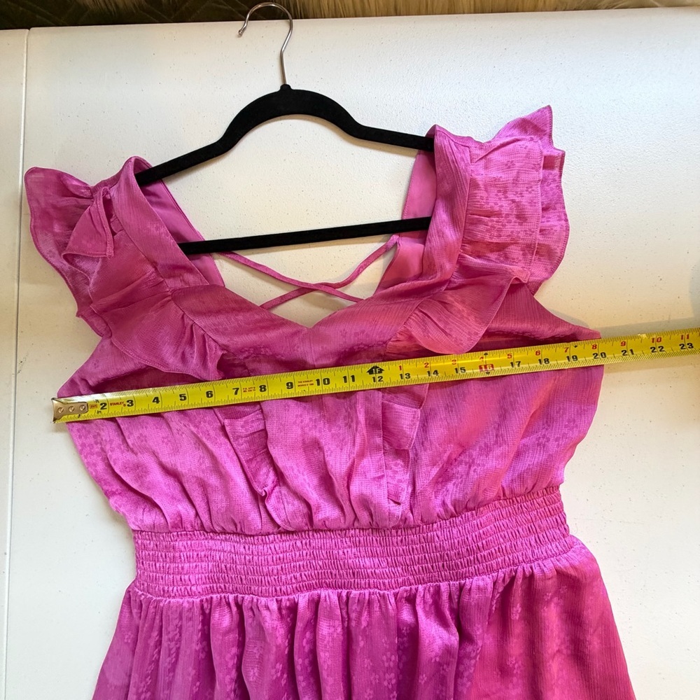 Addition Elle Pink Ruffle Midi Dress Plus Size Sleeveless size 0X X Party cruise - Picture 11 of 12